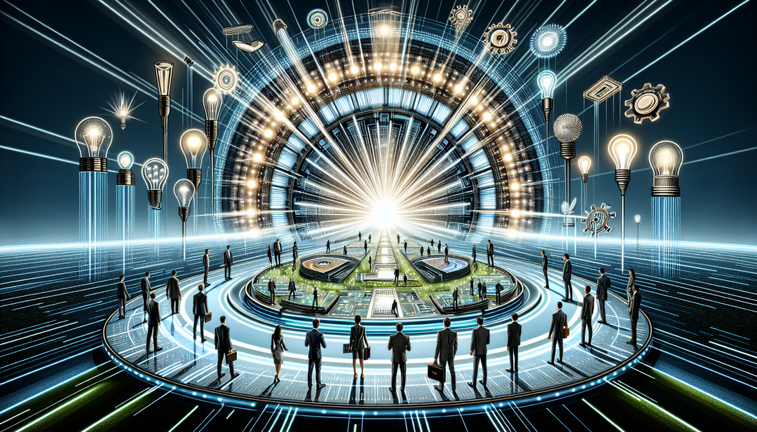 An illustration of a futuristic LED lighting design collaboration between renowned designers for various industries by Lumispace.