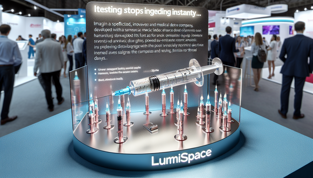 An innovative medical device company in the United States developed a new syringe with a unique feature that immediately stops bleeding through a rapid response with the body. However, placing such an innovative product on a traditional acrylic POP display stand did not effectively convey its sophistication and innovation, giving it a clumsy feel. In search of a better solution, the company emailed the international design firm Lumispace. The Lumispace sales team communicated in English, understood the company's exact requirements, and decided to design a battery-powered lighting POP display stand that would illuminate for 3 days for use at international trade show booths. They then produced 12 sets for delivery. To reflect the features of each model, Lumispace manufactured the display stands using aluminum anodizing, emphasizing the syringe's innovative functionality and safety while enhancing the product's premium feel. On the day of the trade show, this unique lighting POP display stand captured the attention of buyers. They showed great interest in the syringe's innovative features and the display stand, which made the product stand out even more. This interest soon translated into sales, and the company achieved its highest revenue that year. This story demonstrates how innovative medical devices and creative display methods can lead to great success in the international market. The collaboration with Lumispace played a crucial role in pioneering a new path for the company to effectively communicate the unique value of its products beyond traditional sales methods.